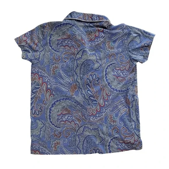 Lauren Ralph Lauren Women's small Blue Paisley Pajama Set Button Top Capri Pant - Picture 3 of 11